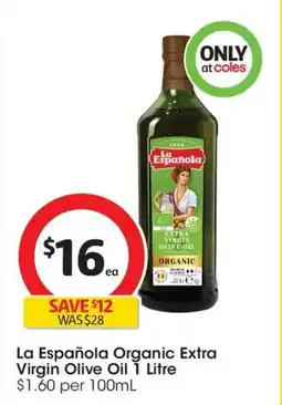 Coles La Española Organic Extra Virgin Olive Oil offer