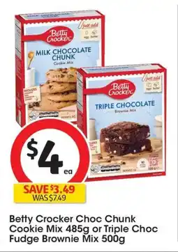 Coles Betty Crocker Choc Chunk Cookie Mix or Triple Choc Fudge Brownie Mix offer