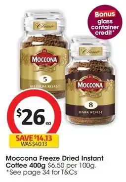 Coles Moccona Freeze Dried Instant Coffee offer