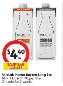 Coles MilkLab Home Barista Long Life Milk offer