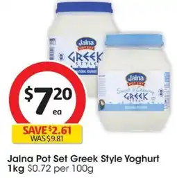 Coles Jalna Pot Set Greek Style Yoghurt offer