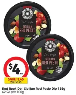 Coles Red Rock Deli Sicilian Red Pesto Dip offer