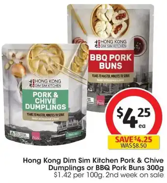 Coles Hong Kong Dim Sim Kitchen Pork & Chive Dumplings or BBQ Pork Buns offer