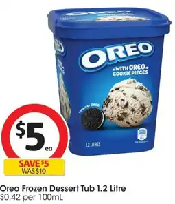 Coles Oreo Frozen Dessert Tub offer