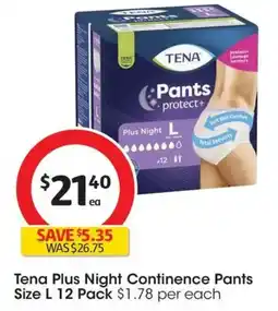 Coles Tena Plus Night Continence Pants offer