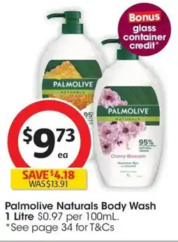 Coles Palmolive Naturals Body Wash offer