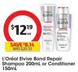 Coles L'Oréal Elvive Bond Repair Shampoo or Conditioner offer