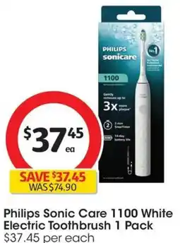 Coles Philips Sonic Care 1100 White Electric Toothbrush offer