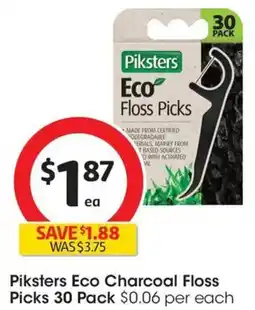 Coles Piksters Eco Charcoal Floss Picks offer