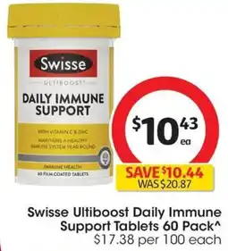 Coles Swisse Ultiboost Daily Immune Support Tablets offer