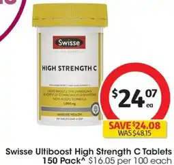 Coles Swisse Ultiboost High Strength C Tablets offer