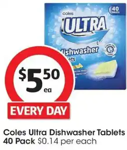 Coles Coles Ultra Dishwasher Tablets offer