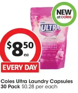 Coles Coles Ultra Laundry Capsules offer
