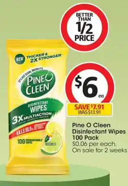 Coles Pine O Cleen Disinfectant Wipes offer