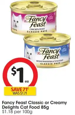 Coles Fancy Feast Classic or Creamy Delights Cat Food offer