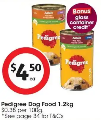Coles Pedigree Dog Food offer