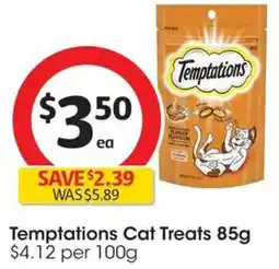 Coles Temptations Cat Treats offer