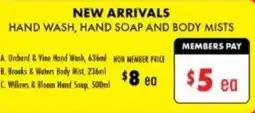 Lincraft Hand wash, hand soap and body mists offer