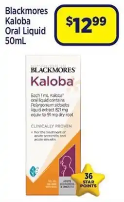 Star Discount Chemist Blackmores Kaloba Oral Liquid offer
