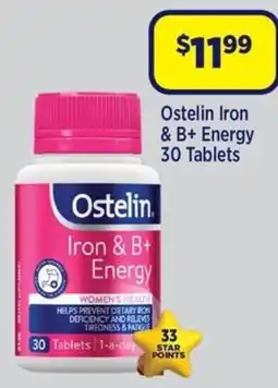 Star Discount Chemist Ostelin Iron & B+ Energy 30 Tablets offer