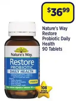 Star Discount Chemist Nature's Way Restore Probiotic Daily Health 90 Tablets offer
