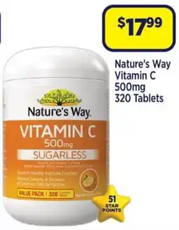 Star Discount Chemist Nature's Way Vitamin C 500mg 320 Tablets offer