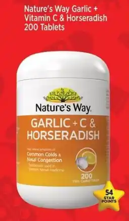 Star Discount Chemist Nature's Way Garlic + Vitamin C & Horseradish 200 Tablets offer