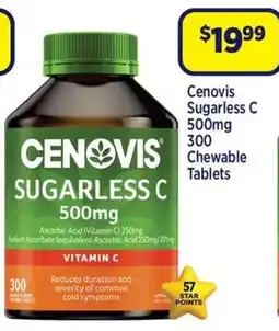 Star Discount Chemist Cenovis Sugarless C Chewable tablets offer