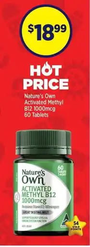Star Discount Chemist Nature's Own Activated Methyl B12 1000mcg 60 Tablets offer