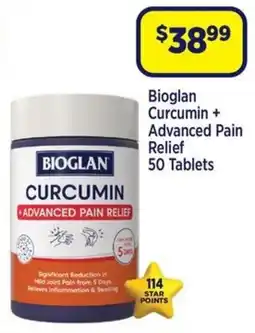 Star Discount Chemist Bioglan Curcumin + Advanced Pain Relief 50 Tablets offer