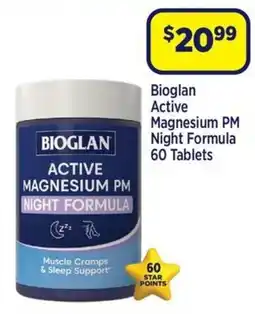 Star Discount Chemist Bioglan Active Magnesium PM Night Formula 60 Tablets offer