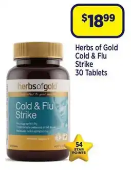Star Discount Chemist Herbs of Gold Cold & Flu Strike 30 Tablets offer