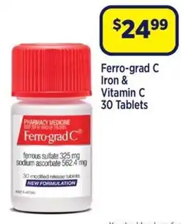 Star Discount Chemist Ferro-grad C Iron & Vitamin C 30 Tablets offer