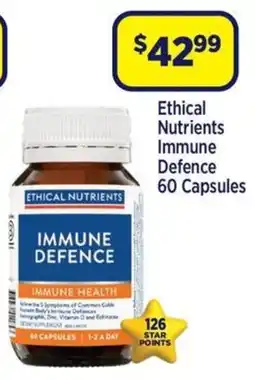 Star Discount Chemist Ethical Nutrients Immune Defence 60 Capsules offer