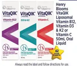Star Discount Chemist Heary blooms Liposomal Vitamin B12, Vitamin D3 & K2 or Vitamin C Oral offer
