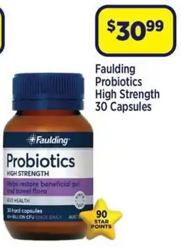 Star Discount Chemist Faulding Probiotics High Strength 30 Capsules offer