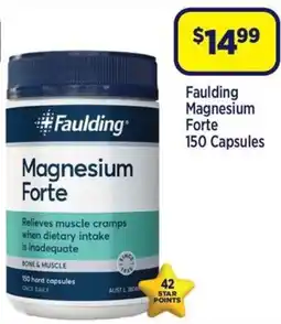 Star Discount Chemist Faulding Magnesium Forte 150 Capsules offer