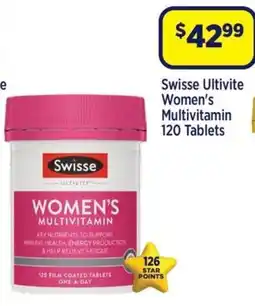 Star Discount Chemist Swisse Ultivite Women's Multivitamin 120 Tablets offer