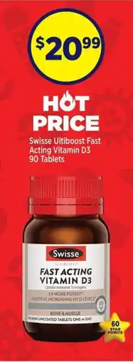 Star Discount Chemist Swisse Ultiboost Fast Acting Vitamin D3.90 Tablets offer