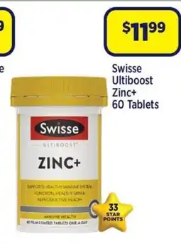 Star Discount Chemist Swisse Ultiboost Zinc+ 60 Tablets offer