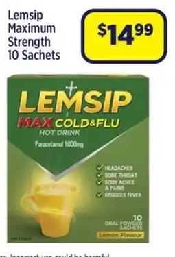 Star Discount Chemist Lemsip Maximum Strength 10 Sachets offer