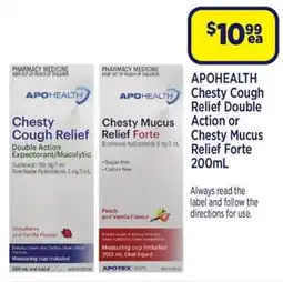 Star Discount Chemist APOHEALTH Chesty Cough Relief Double Action or Chesty Mucus Relief Forte offer