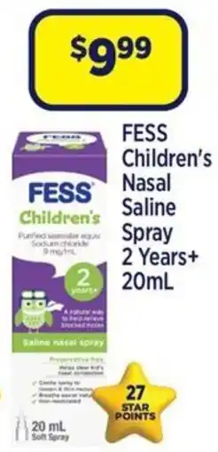 Star Discount Chemist FESS Children's Nasal Saline Spray 2 Years+ offer