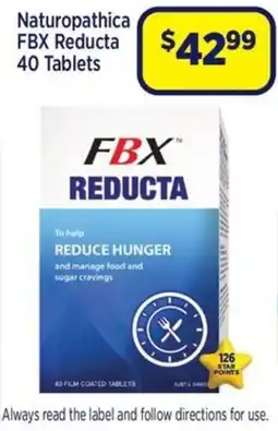 Star Discount Chemist Naturopathica fbx reducta 40 Tablets offer