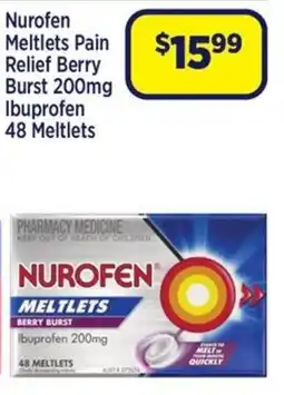 Star Discount Chemist Nurofen Meltlets Pain Relief Berry Burst Ibuprofen 48 Meltlets offer