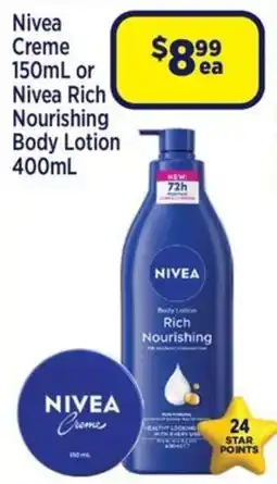 Star Discount Chemist Nivea Rich Nourishing Body Lotion offer
