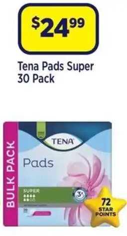 Star Discount Chemist Tena Pads Super offer