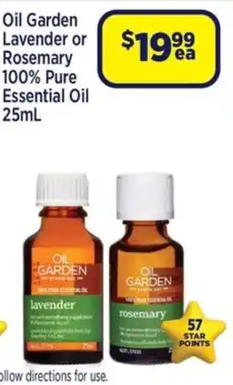 Star Discount Chemist Oil Garden Lavender or Rosemary 100% Pure Essential Oil offer