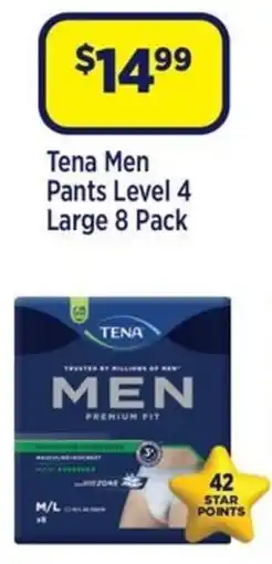 Star Discount Chemist Tena Men Pants Level 4 Large offer