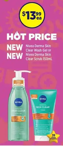 Star Discount Chemist Clear Wash Gel or Nivea Derma Skin Clear Scrub offer